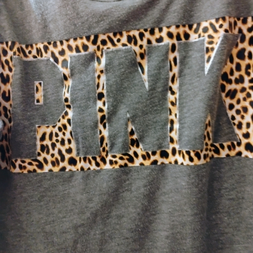 PINK Victoria’s Secret Gray Leopard Tank Top Medium - Picture 6 of 14